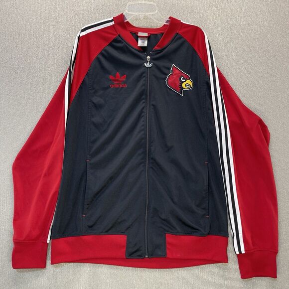 Adidas Louisville Cardinals Jacket Coat Men's XL 3 Stripes - Picture 1 of 8